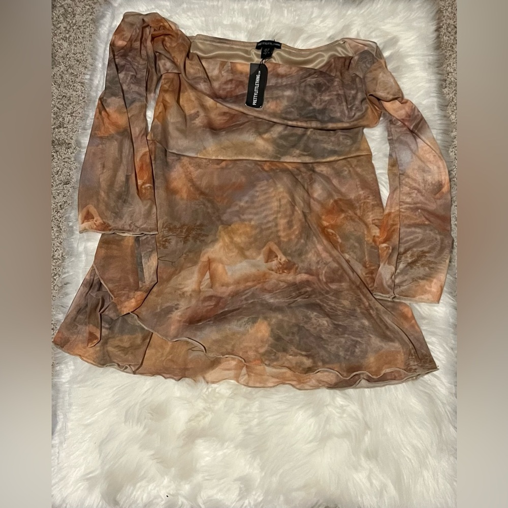 PLT Pale Pink Renaissance Print Shift Dress - Picture 5 of 5